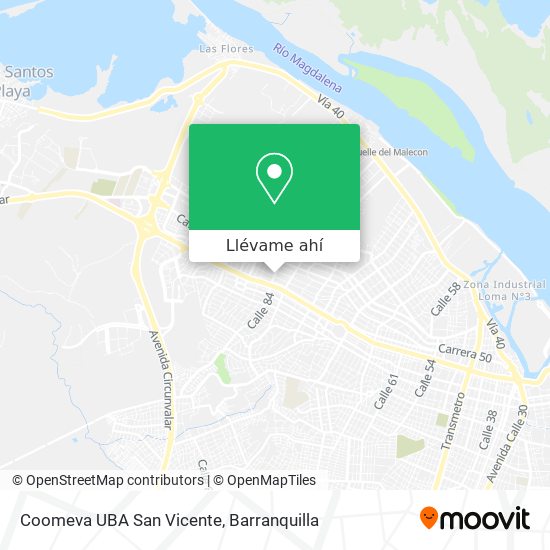 Mapa de Coomeva UBA San Vicente