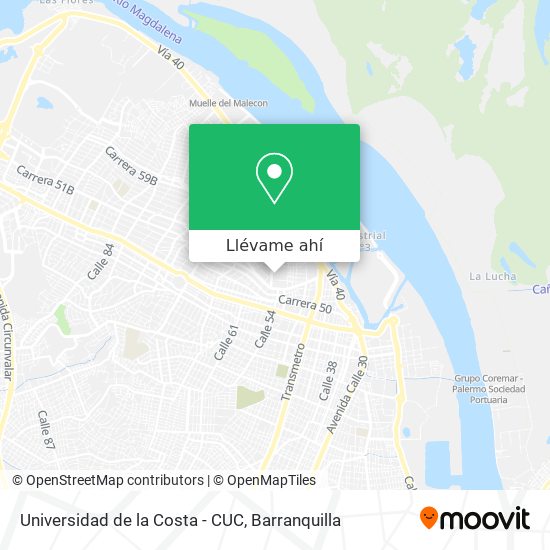 Mapa de Universidad de la Costa - CUC