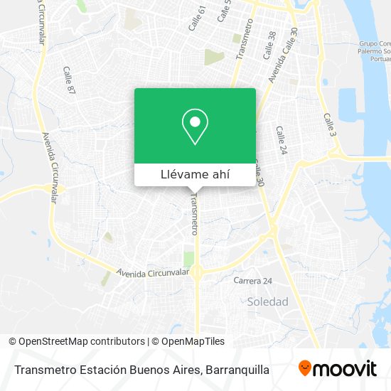 Mapa de Transmetro Estación Buenos Aires