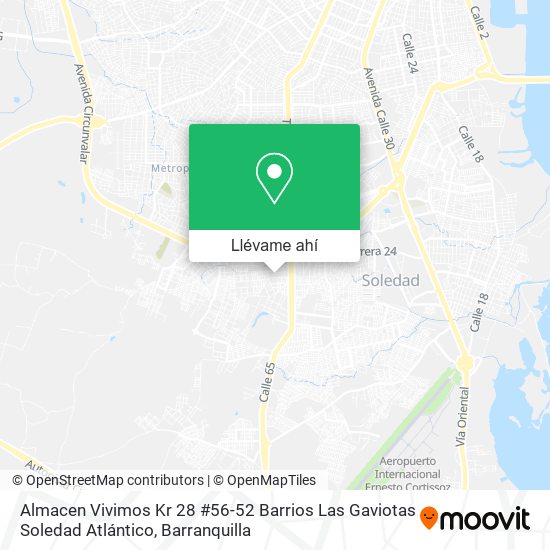 Mapa de Almacen Vivimos Kr 28 #56-52 Barrios Las Gaviotas Soledad Atlántico