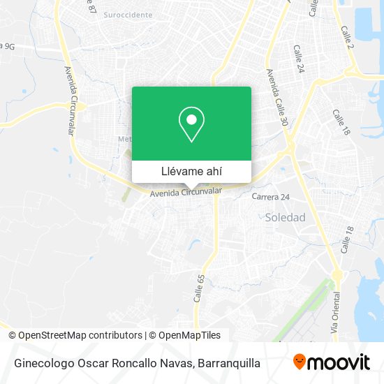 Mapa de Ginecologo Oscar Roncallo Navas