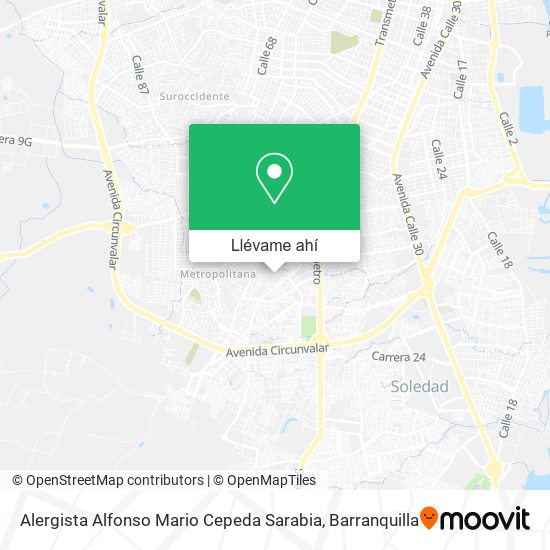 Mapa de Alergista Alfonso Mario Cepeda Sarabia