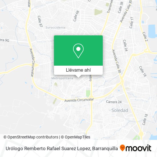 Mapa de Urólogo Remberto Rafael Suarez Lopez