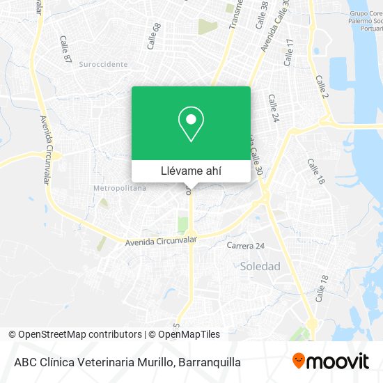 Mapa de ABC Clínica Veterinaria Murillo