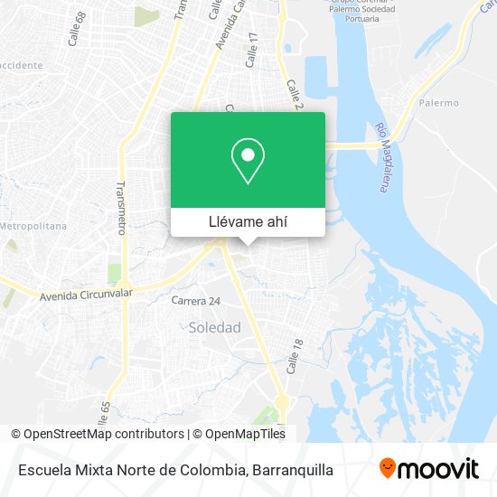 Mapa de Escuela Mixta Norte de Colombia