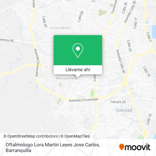 Mapa de Oftalmologo Lora Martin Leyes Jose Carlos