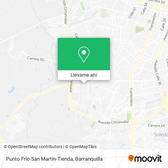 Mapa de Punto Frío San Martín-Tienda