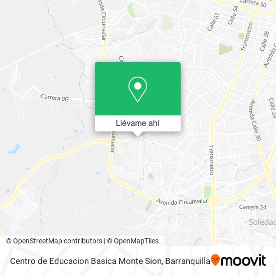 Mapa de Centro de Educacion Basica Monte Sion