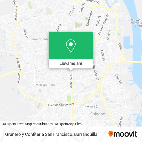 Mapa de Granero y Confitería San Francisco