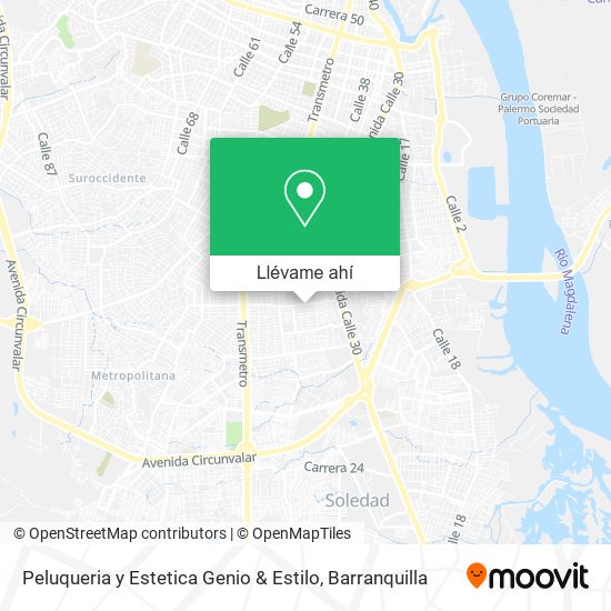 Mapa de Peluqueria y Estetica Genio & Estilo