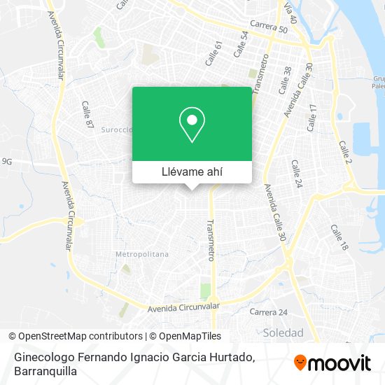 Mapa de Ginecologo Fernando Ignacio Garcia Hurtado