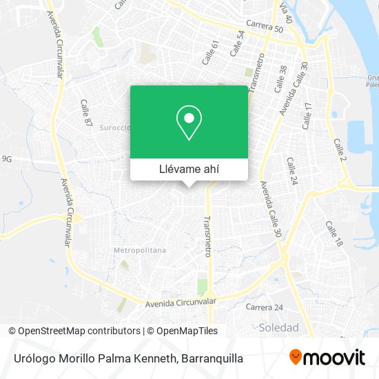 Mapa de Urólogo Morillo Palma Kenneth