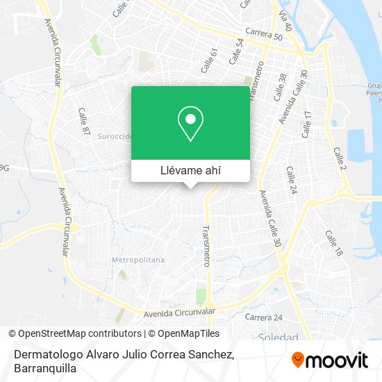 Mapa de Dermatologo Alvaro Julio Correa Sanchez