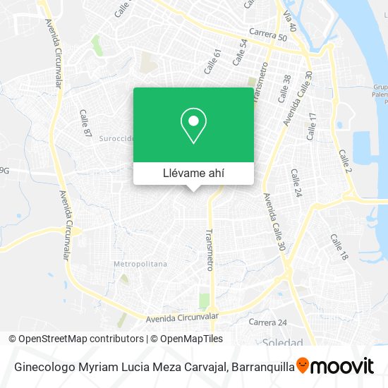 Mapa de Ginecologo Myriam Lucia Meza Carvajal