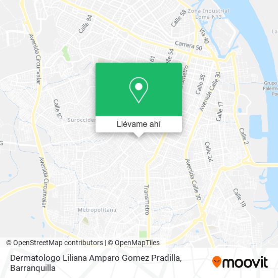 Mapa de Dermatologo Liliana Amparo Gomez Pradilla