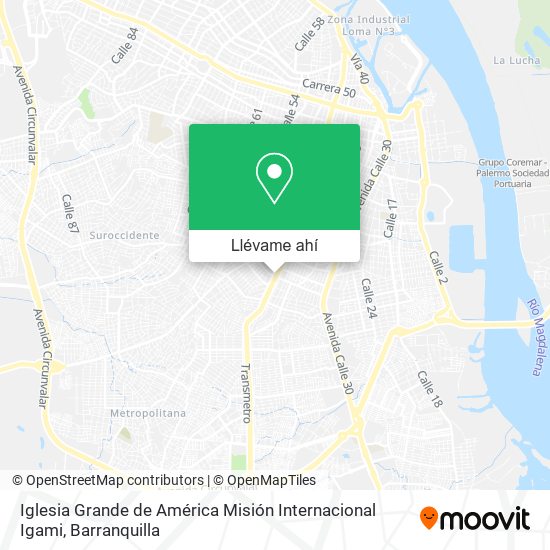 Mapa de Iglesia Grande de América Misión Internacional Igami