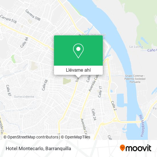 Mapa de Hotel Montecarlo