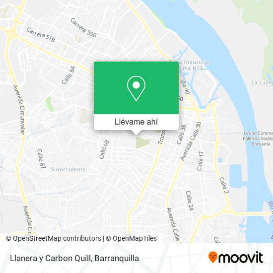 Mapa de Llanera y Carbon Quill