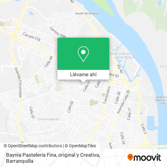 Mapa de Baynia Pastelería Fina, original y Creativa