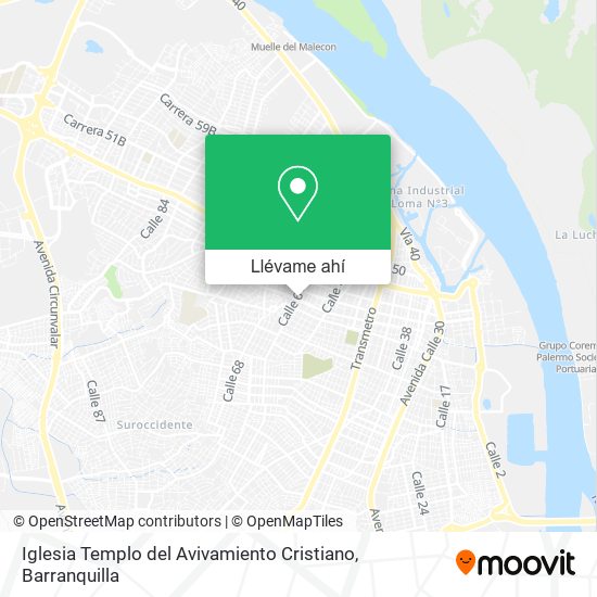 Mapa de Iglesia Templo del Avivamiento Cristiano