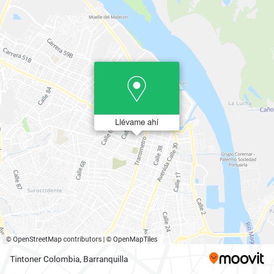 Mapa de Tintoner Colombia