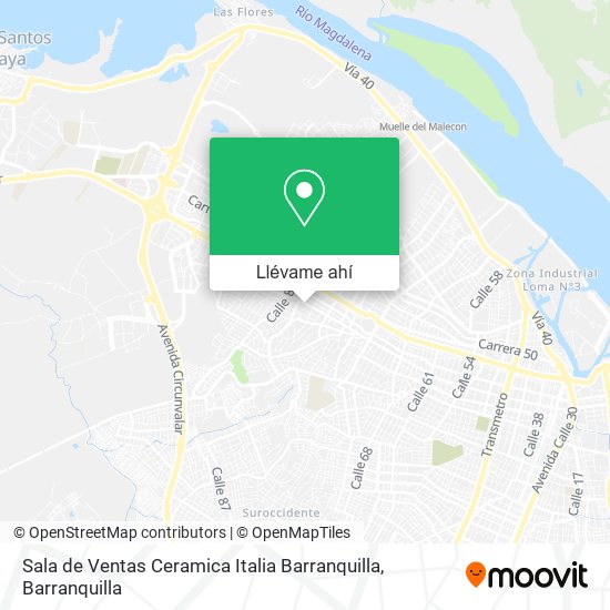 Mapa de Sala de Ventas Ceramica Italia Barranquilla