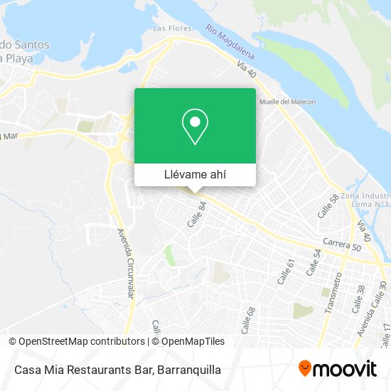 Mapa de Casa Mia Restaurants Bar