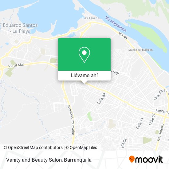 Mapa de Vanity and Beauty Salon