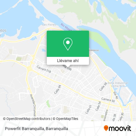 Mapa de Powerfit Barranquilla