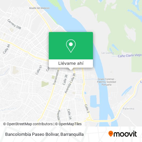 Mapa de Bancolombia Paseo Bolívar