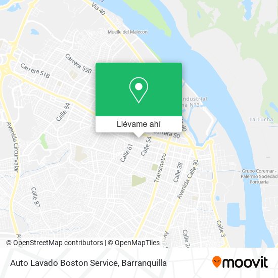 Mapa de Auto Lavado Boston Service