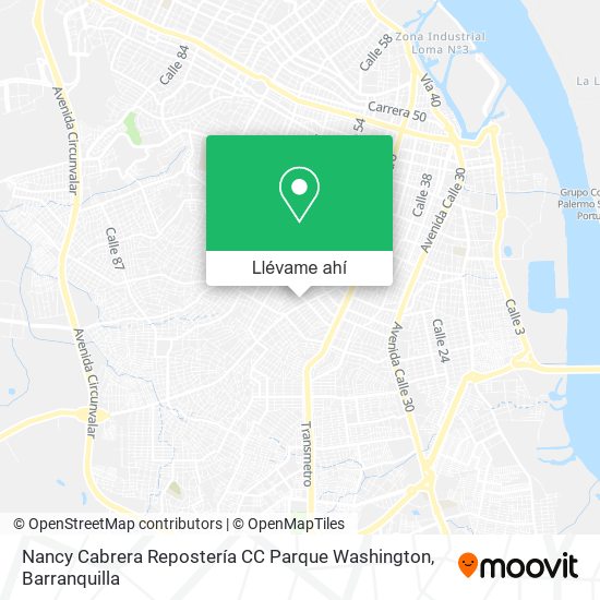 Mapa de Nancy Cabrera Repostería CC Parque Washington