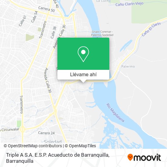 Mapa de Triple A S.A. E.S.P. Acueducto de Barranquilla