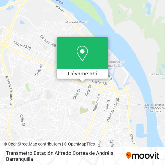 Mapa de Transmetro Estación Alfredo Correa de Andréis