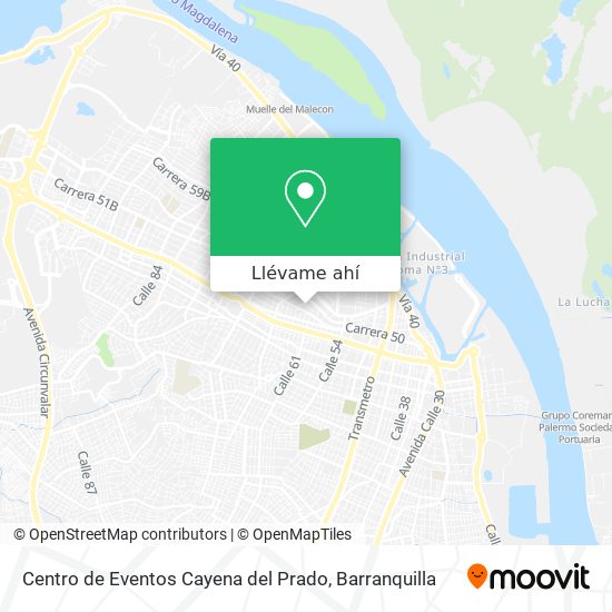 Mapa de Centro de Eventos Cayena del Prado