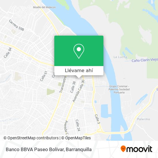 Mapa de Banco BBVA Paseo Bolívar