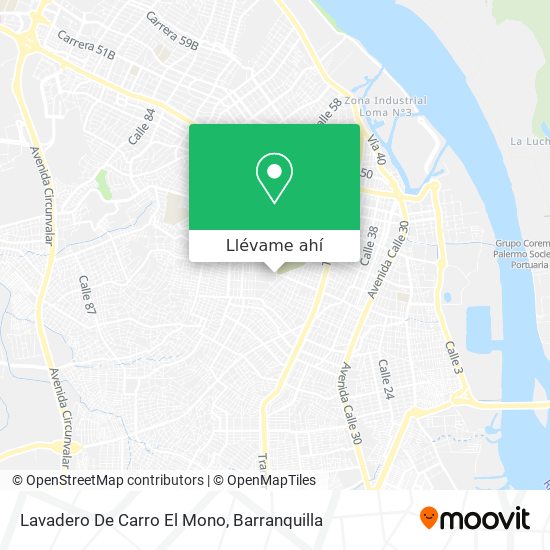 Mapa de Lavadero De  Carro El Mono