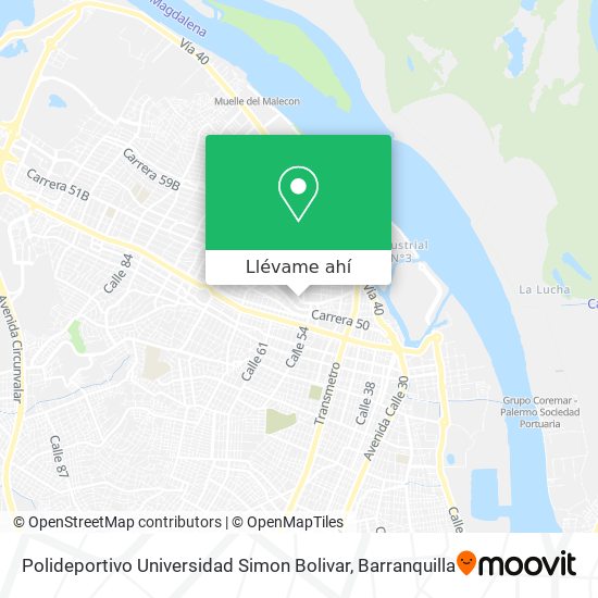 Mapa de Polideportivo Universidad Simon Bolivar