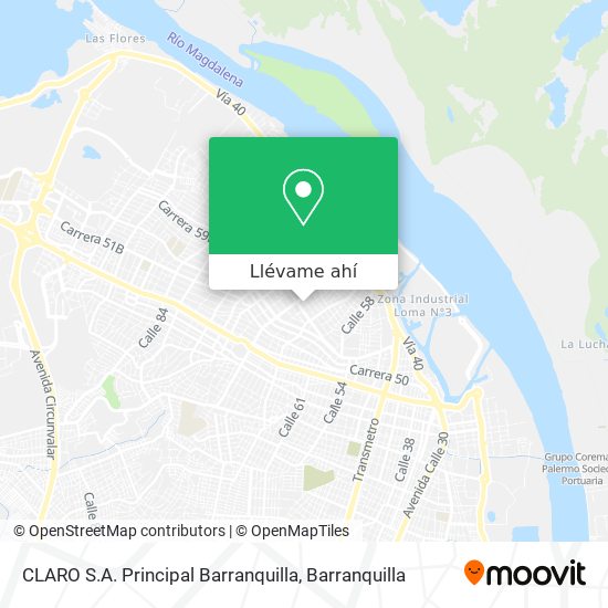 Mapa de CLARO S.A. Principal Barranquilla