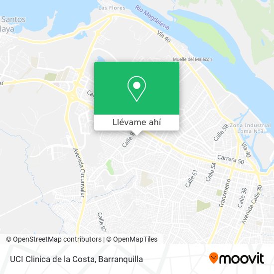 Mapa de UCI Clinica de la Costa