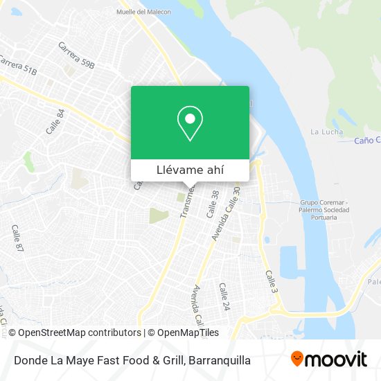 Mapa de Donde La Maye Fast Food & Grill