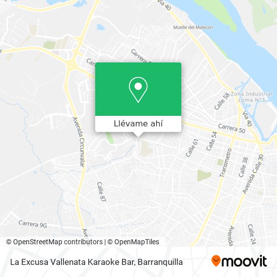 Mapa de La Excusa Vallenata Karaoke Bar