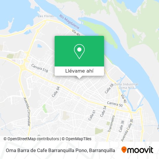 Mapa de Oma Barra de Cafe Barranquilla Pono