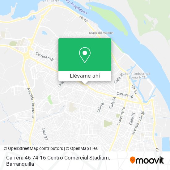 Mapa de Carrera 46 74-16 Centro Comercial Stadium