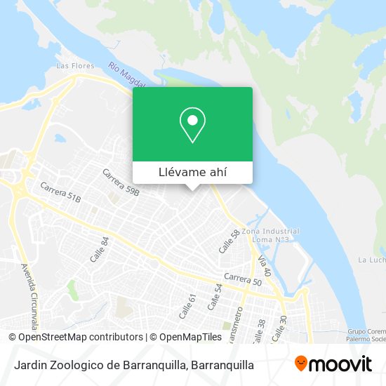 Mapa de Jardin Zoologico de Barranquilla