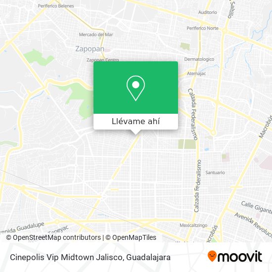 Mapa de Cinepolis Vip Midtown Jalisco