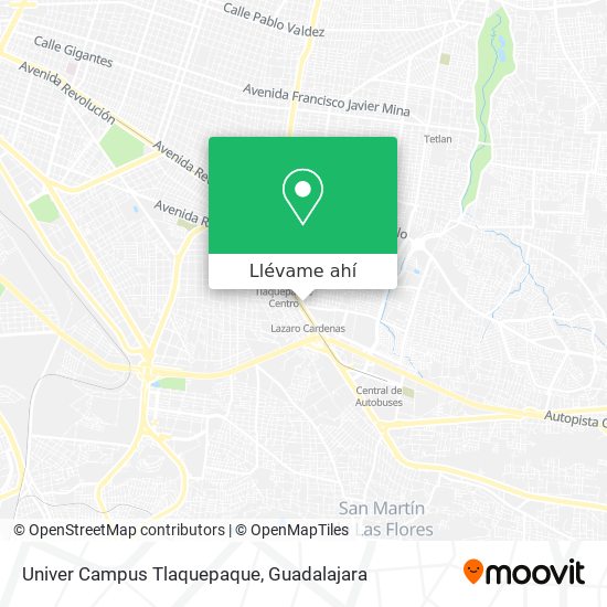 Mapa de Univer Campus Tlaquepaque