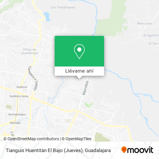 Mapa de Tianguis Huentitán El Bajo (Jueves)