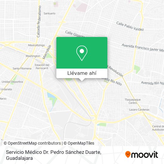 Mapa de Servicio Médico Dr. Pedro Sánchez Duarte