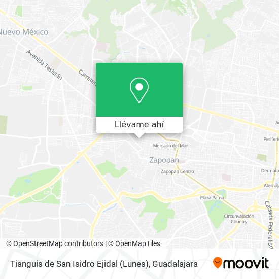 Mapa de Tianguis de San Isidro Ejidal (Lunes)